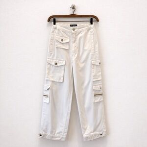 EB Denim White Cargo Pants